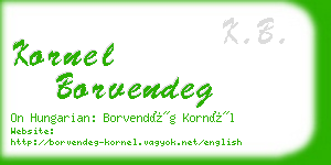 kornel borvendeg business card